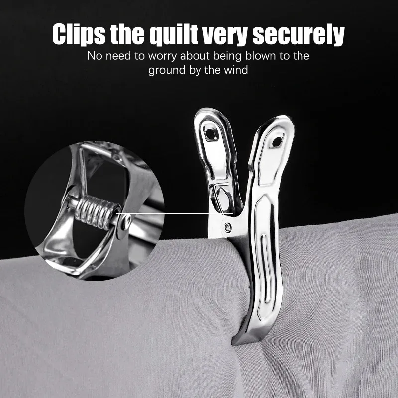 Heavy-Duty Metal Quilt & Towel Clips | Non-Slip Windproof Clothespins - Image 4