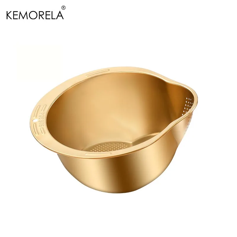 304 Stainless Steel Rice Washer Bowl & Strainer | Multi-Use Kitchen Colander - Image 8
