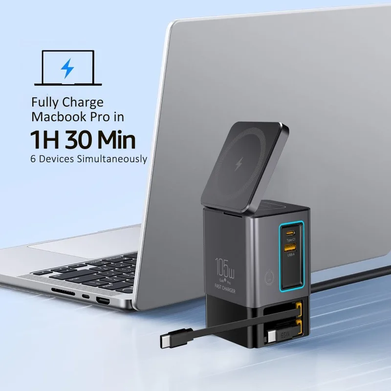 Halo-Sync 105W Dual-Retractable Desk Power Hub - Image 4